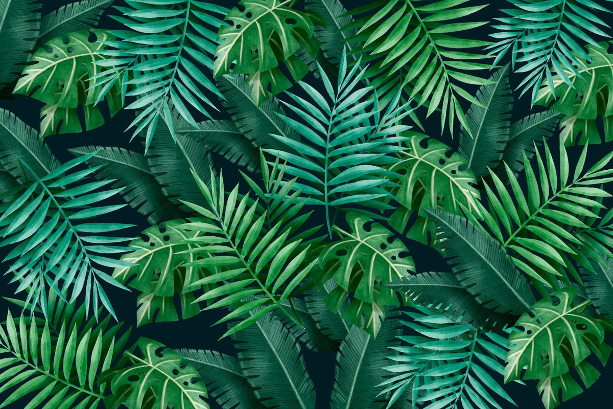 Green Leaves Wallpaper Mural in your room