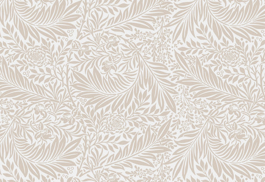 Beige Color Leaves Wallpaper Mural