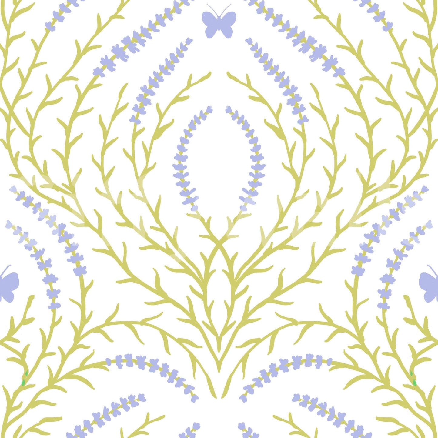 Lavender Bloom and butterflies Wallpaper⁠