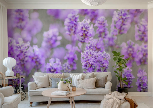 lavender farm wall mural

