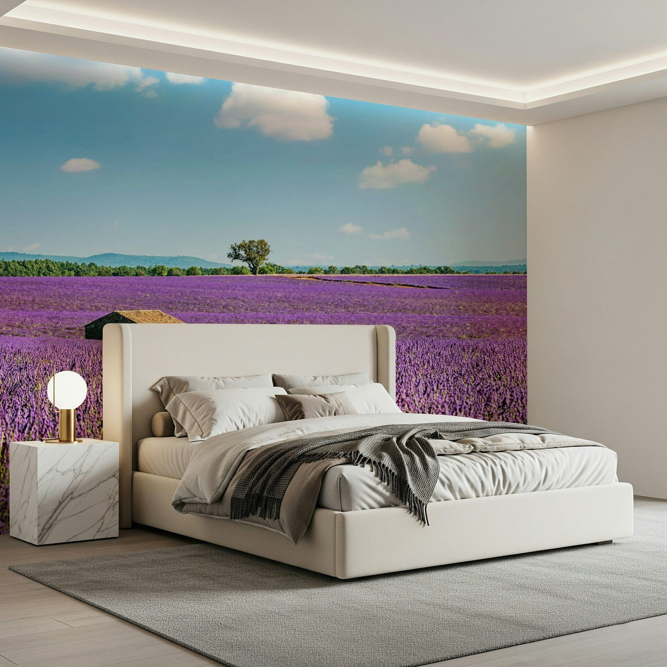 Scenic Provence wall mural showing rural countryside artwork
