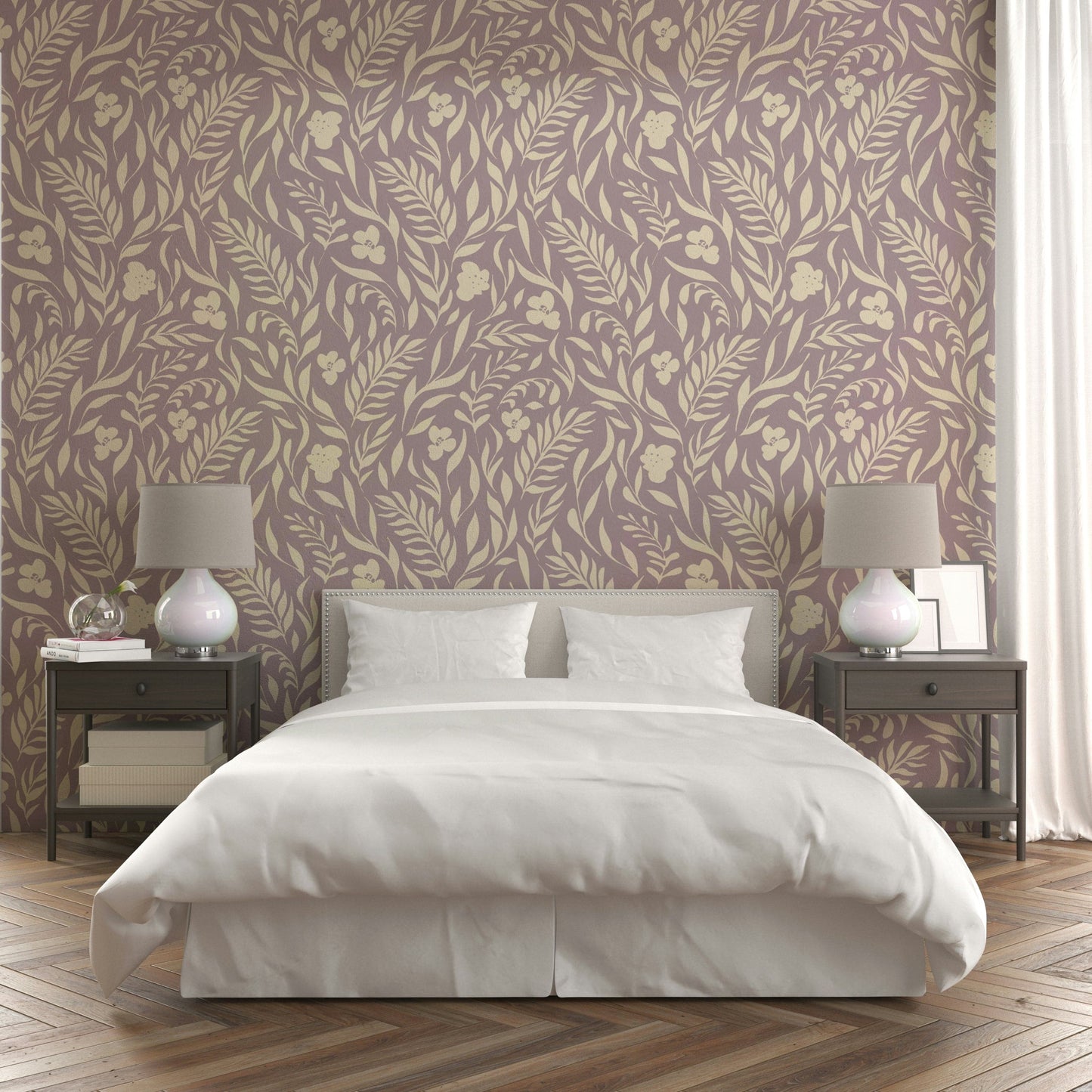 Simple plant motif wallpaper

