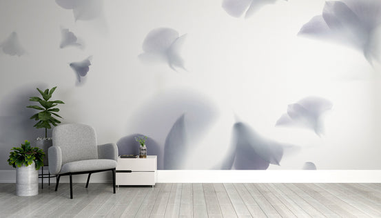 Subtle floral wallpaper with soft hues
