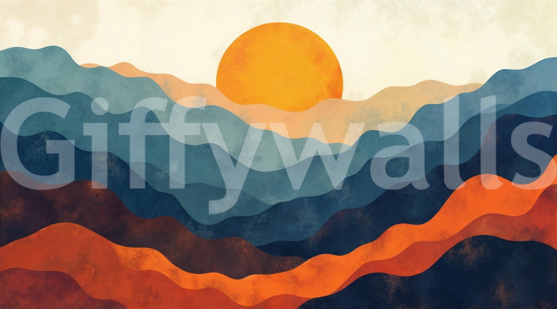 Layered Horizon Wall Mural