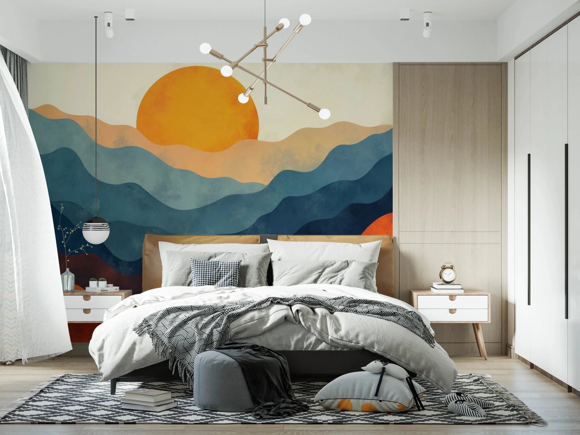 Layered Horizon Wall Mural