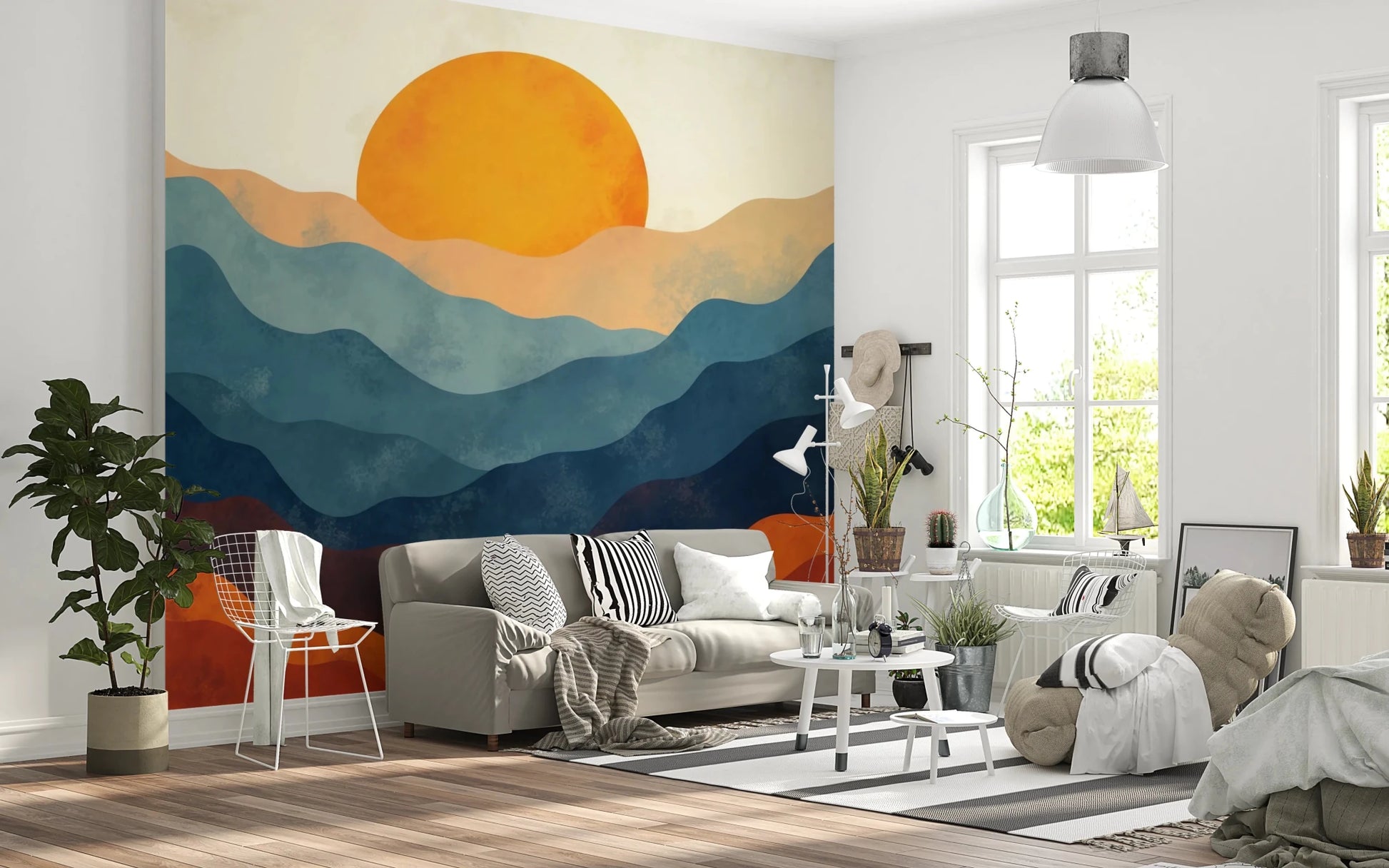 Layered Horizon Wall Mural