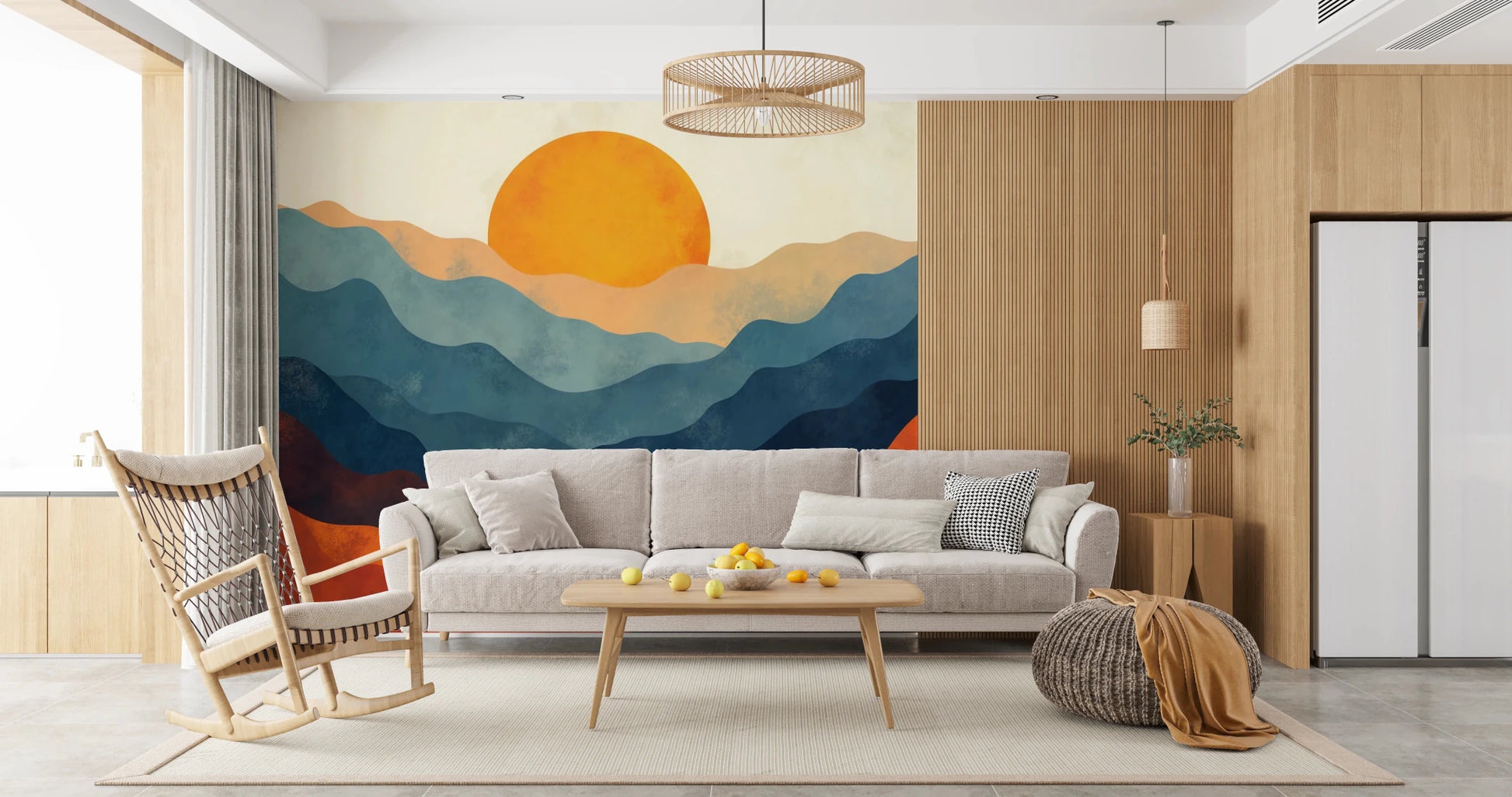 Layered Horizon Wall Mural