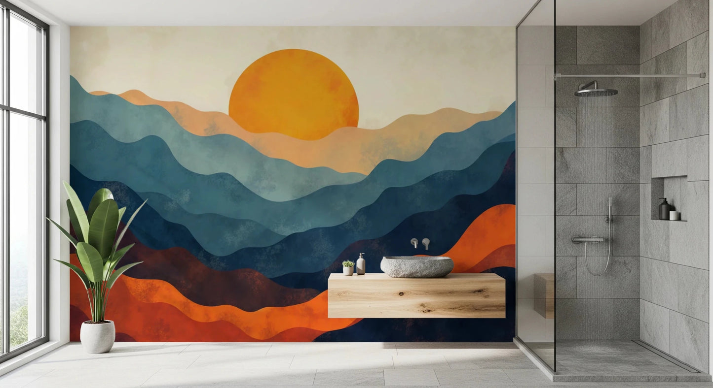 Layered Horizon Wall Mural