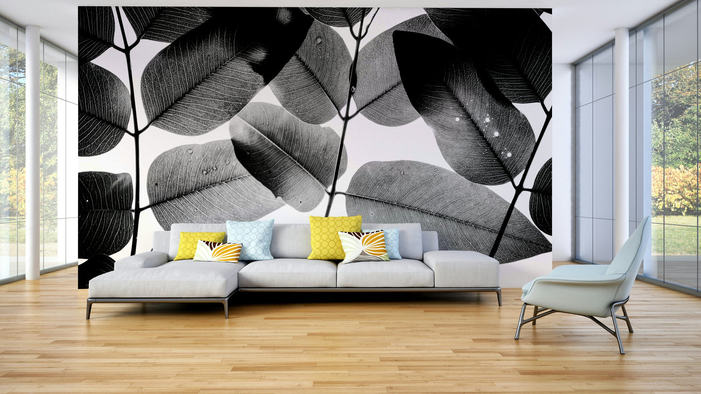 A beautiful organic pattern wall mural for a living room.

