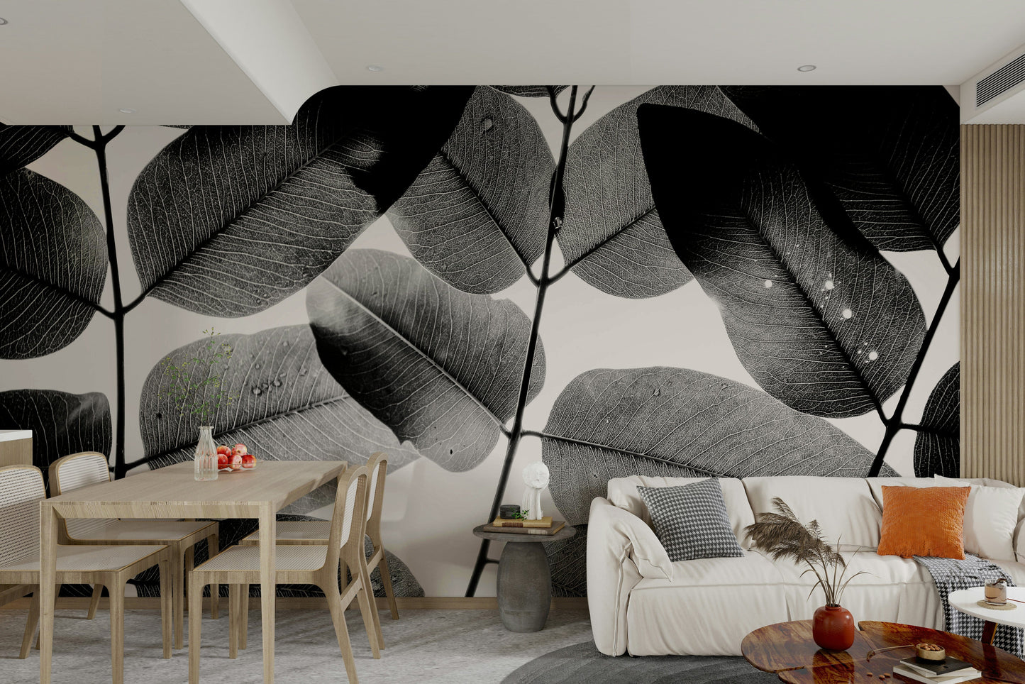 A contemplative natural pattern wallpaper mural for a feature wall.

