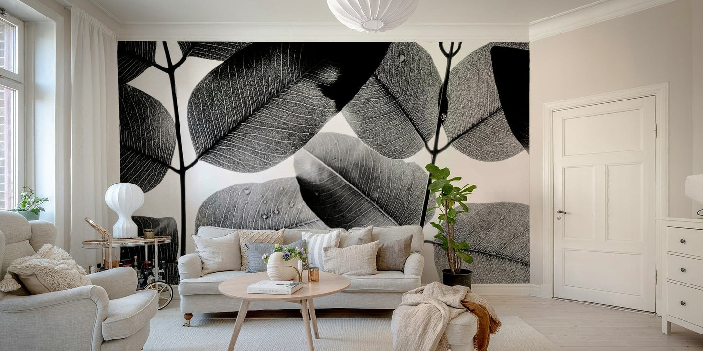 An artistic experimental mural on minimalist wallpaper.

