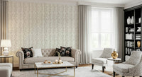 Leaves Cascade Cream chic botanical wallpaper for walls.