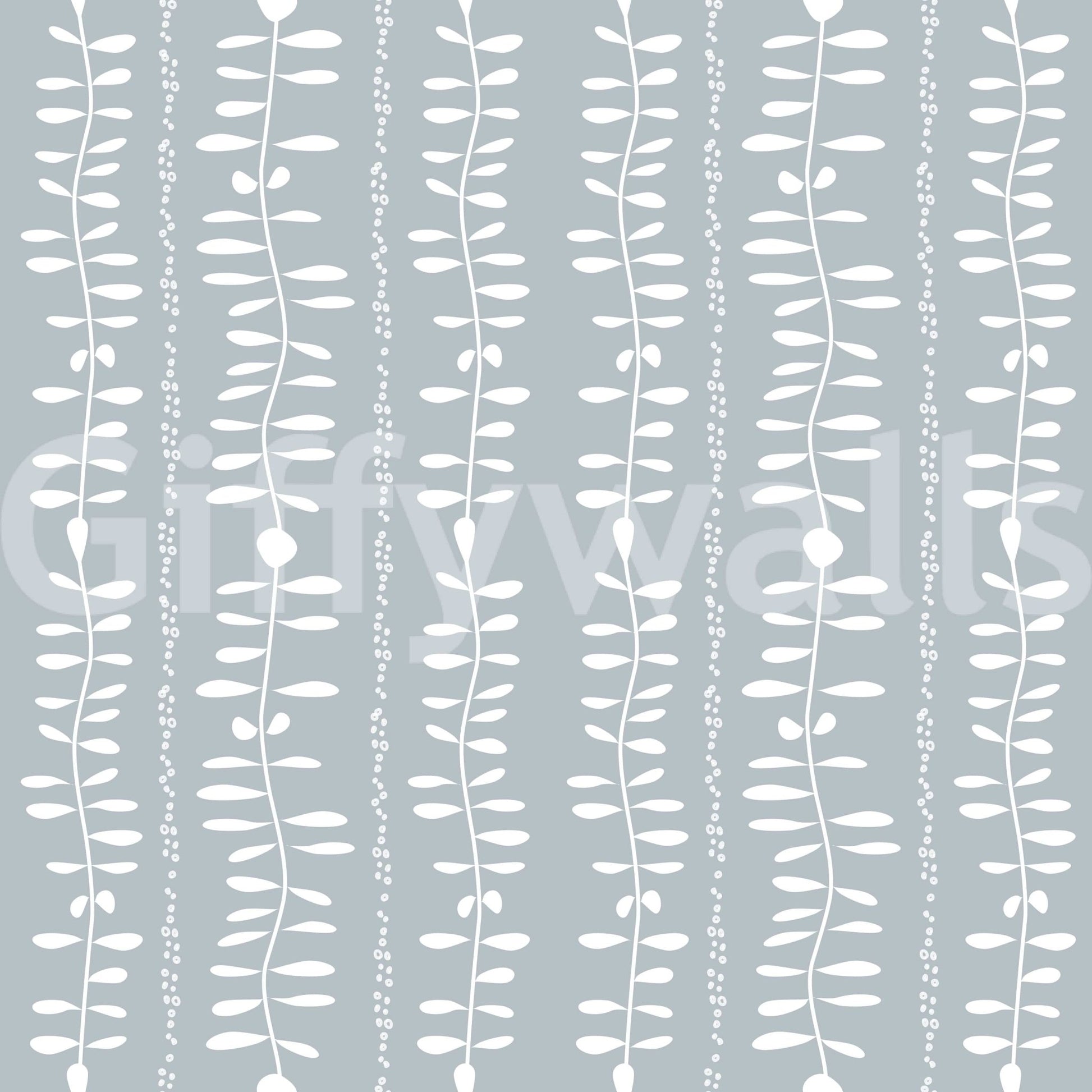 Airy botanical pattern on Leaves Cascade wall mural.