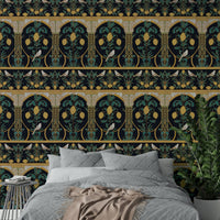 An artistic citrus grove mural for home decor.

