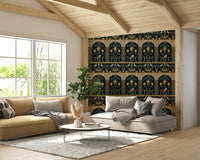A classic lemon garden wallpaper for walls.


