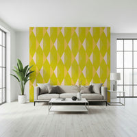 Captivating bold geometric Lemon Rhombus office mural.