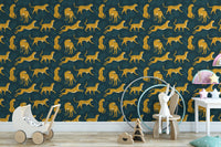 Leopard design mural for unique decor.
