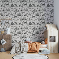 The mural is created for an entire wall, providing a unique backdrop.
