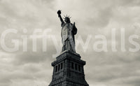 Liberty's Monochrome Gaze Wall Mural in loft living room, urban decor, bold monochrome look