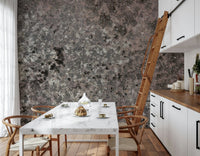 Wall mural featuring soft, layered lichen textures in muted greens and neutrals for calming décor.