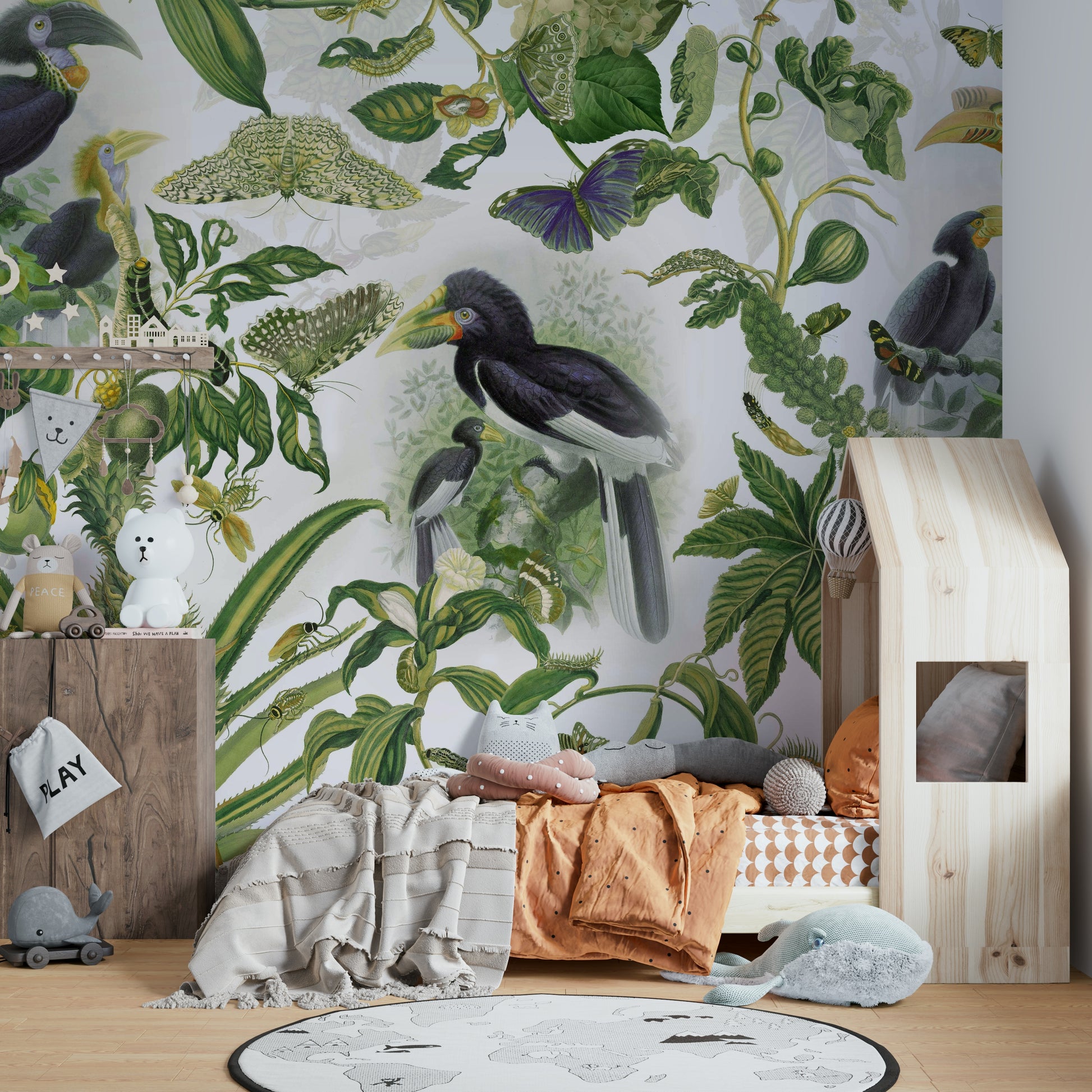 Nature-inspired jungle wall mural

