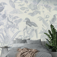 Green foliage wall mural look

