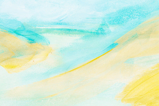 Blue Yellow Watercolor Brushstrokes Wallpaper Mural