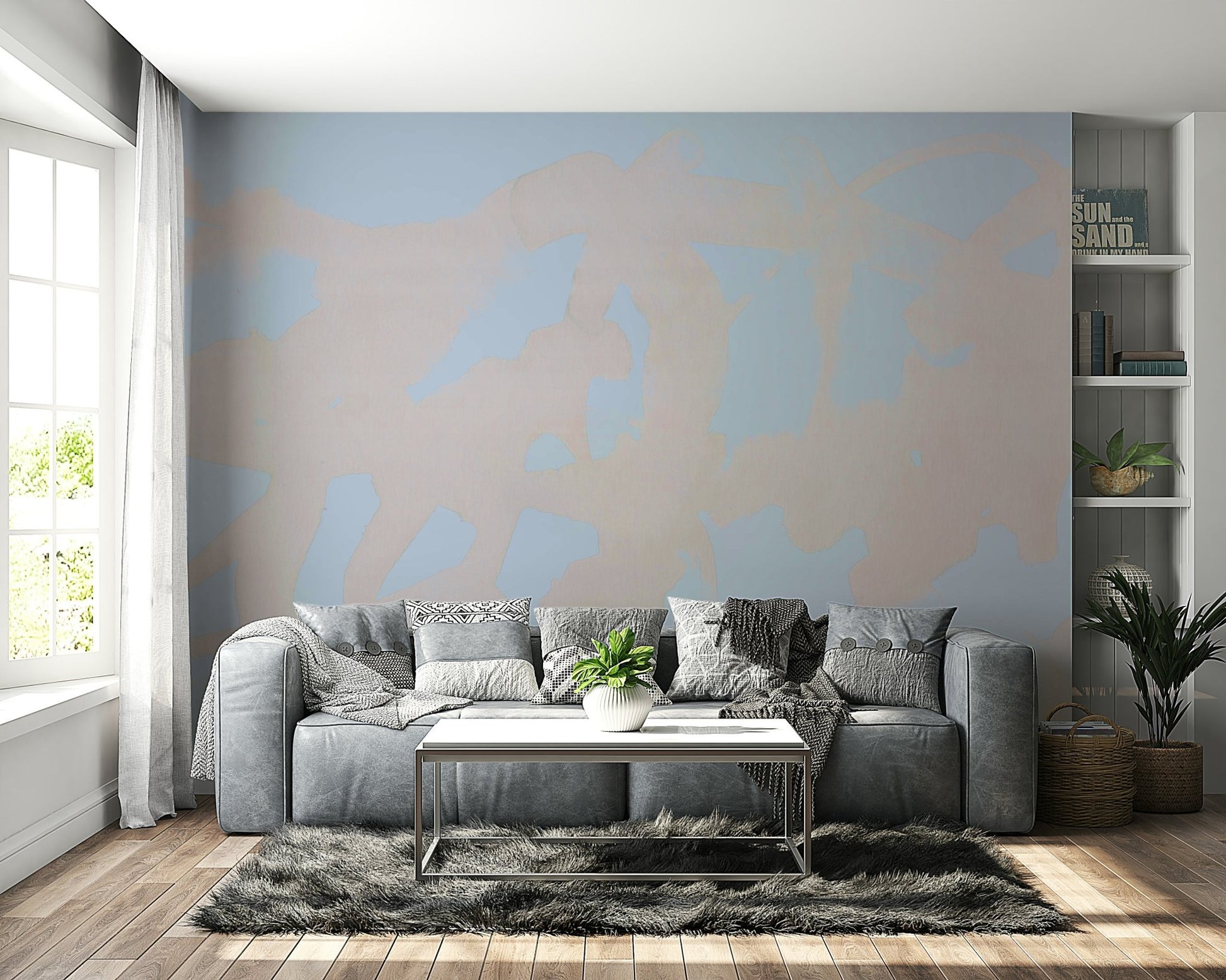 Gentle watercolor wallpaper with soft layers

