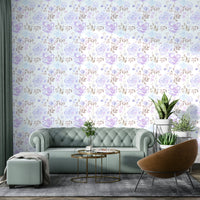 A beautiful modern art wall mural of delicate flowers.

