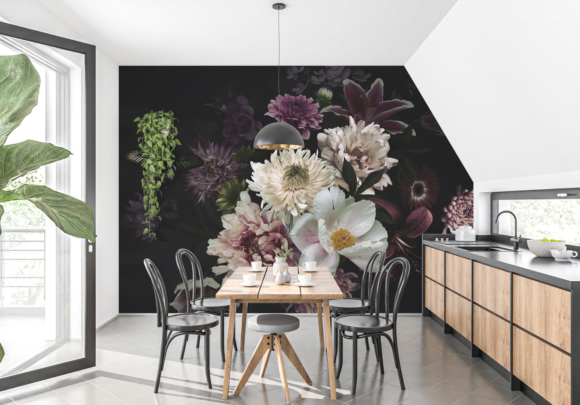 Lily Flower Wallpaper Mural - Giffywalls