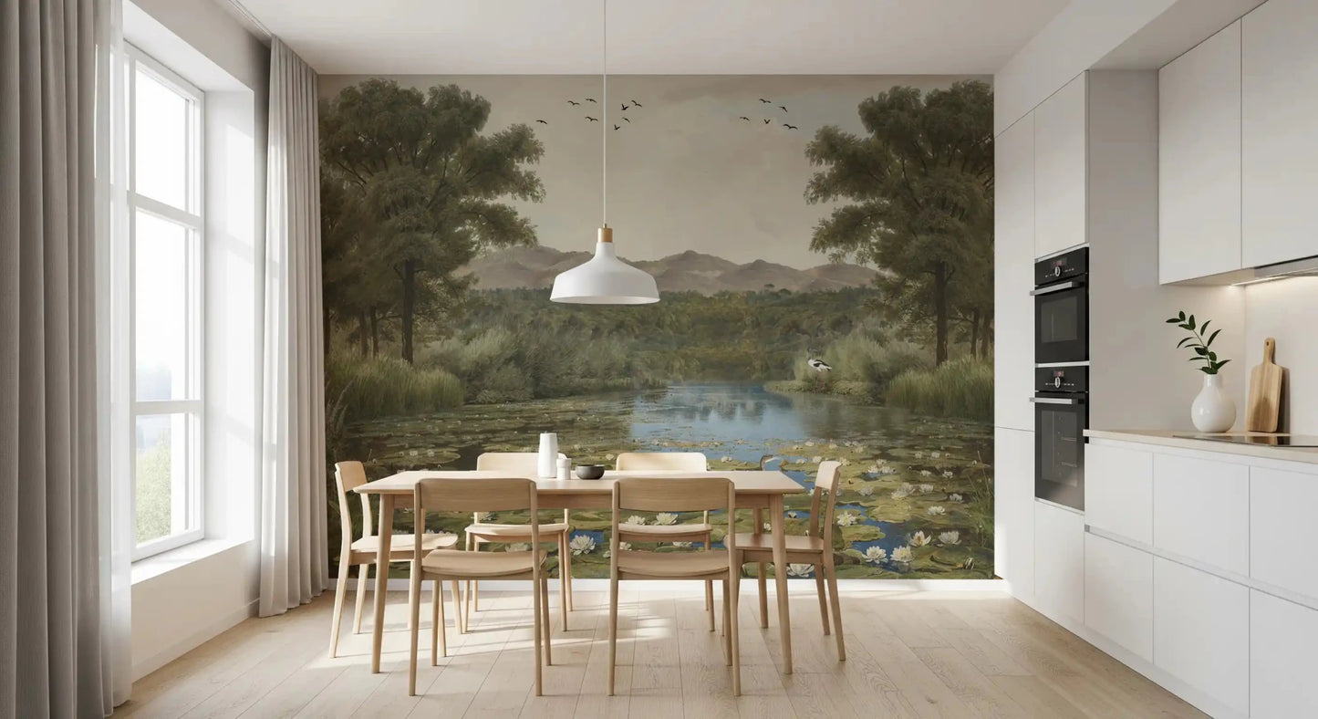 Dining Area suites using the beautiful Lily Pond Serenity wall mural.