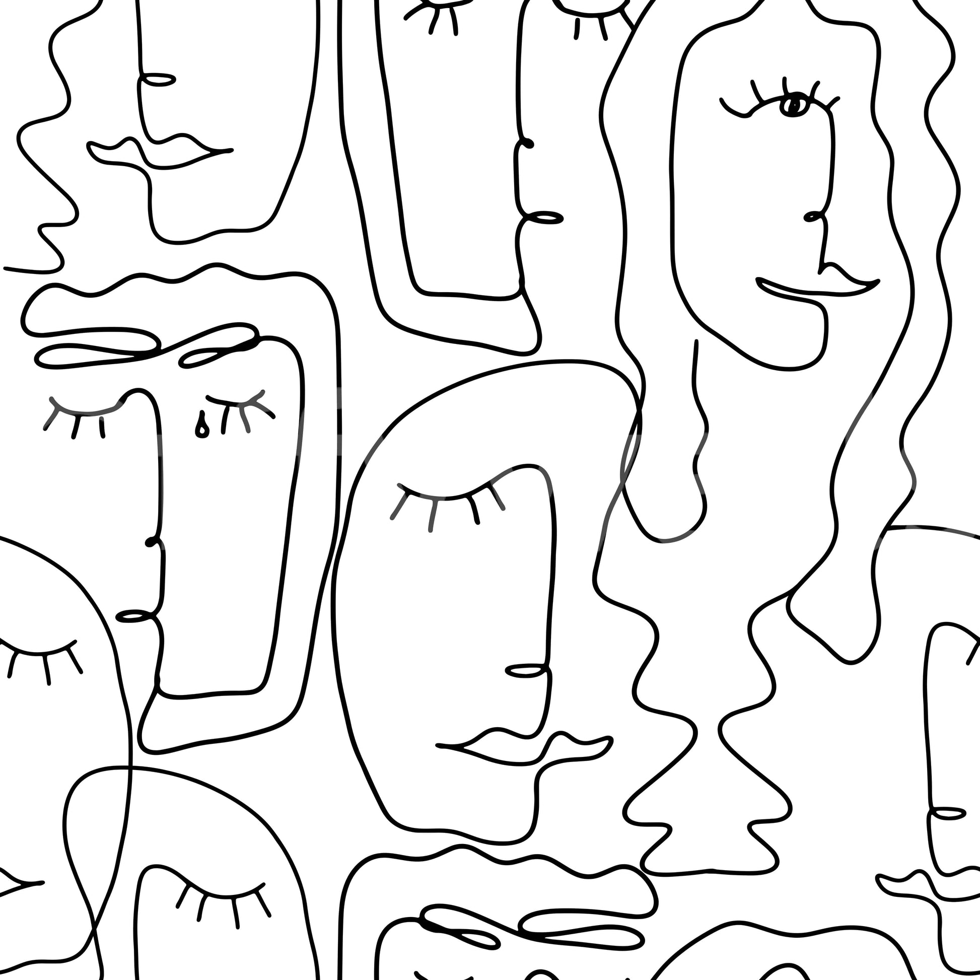 Unique wallpaper with face designs