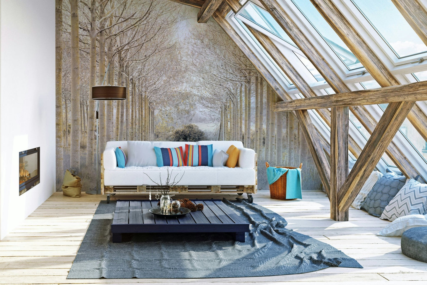 elegant vertical lines and trees

