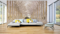 linear forest wall mural

