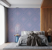 Vibrant Linear Rhythm wall covering, dynamic diagonal symmetry.