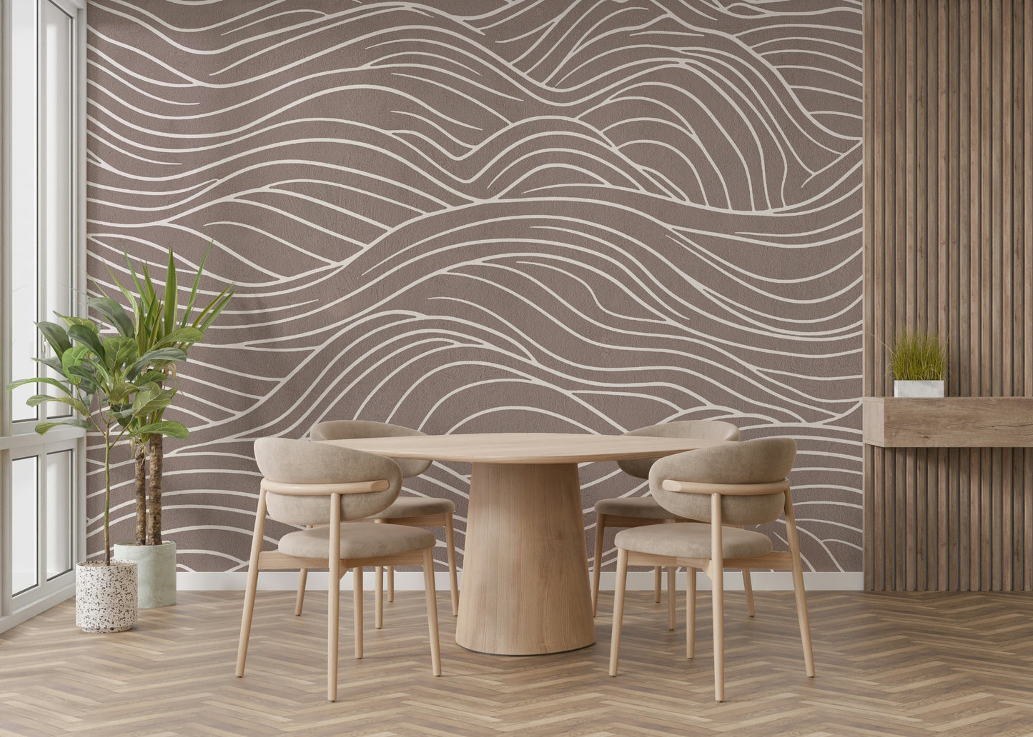 Wall mural showing a quiet abstract scene

