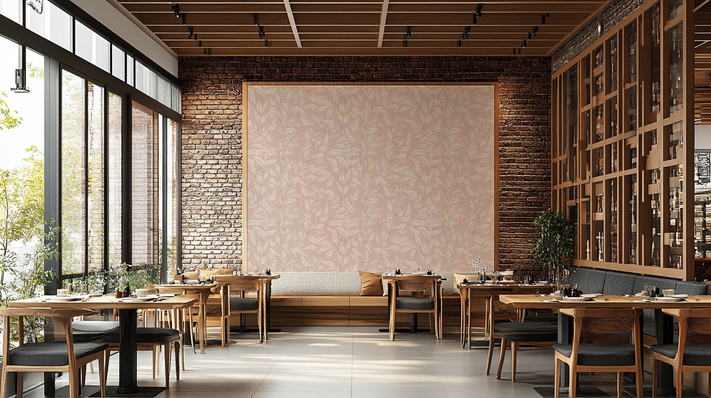 Natural leaf design on soft linen background

