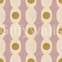 Mod-inspired linked pattern mural bringing a chic, structured look to interiors.