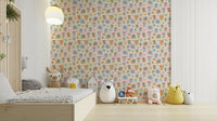 Fun little lion illustration wallpaper for nurseries


