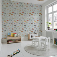 Little Transports in blue Wallpaper⁠