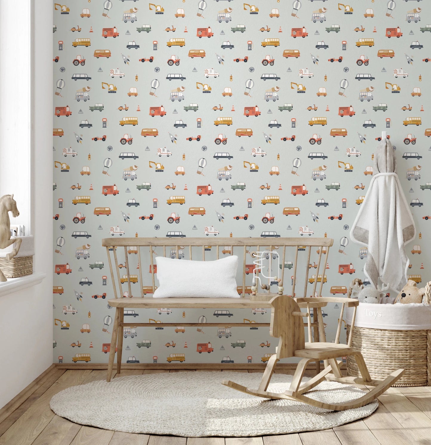 Little Transports in blue Wallpaper⁠