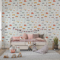 Little Transports in blue Wallpaper⁠