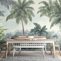 Watercolor Green Tree Mural Wallpaper
