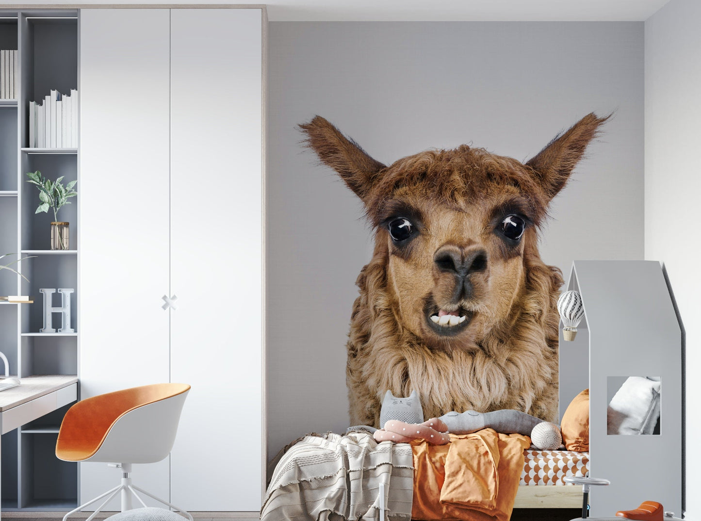 Llama with a laughing or joyful expression.

