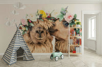 Natural colors of llama fur and background.

