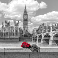 London in Bloom wall art featuring a symbolic bouquet and landmark
