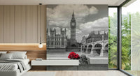 Decorative London in Bloom wallpaper art capturing scenic British landmark