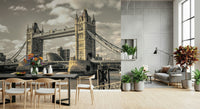 Detailed London Bridge landmark wall mural
