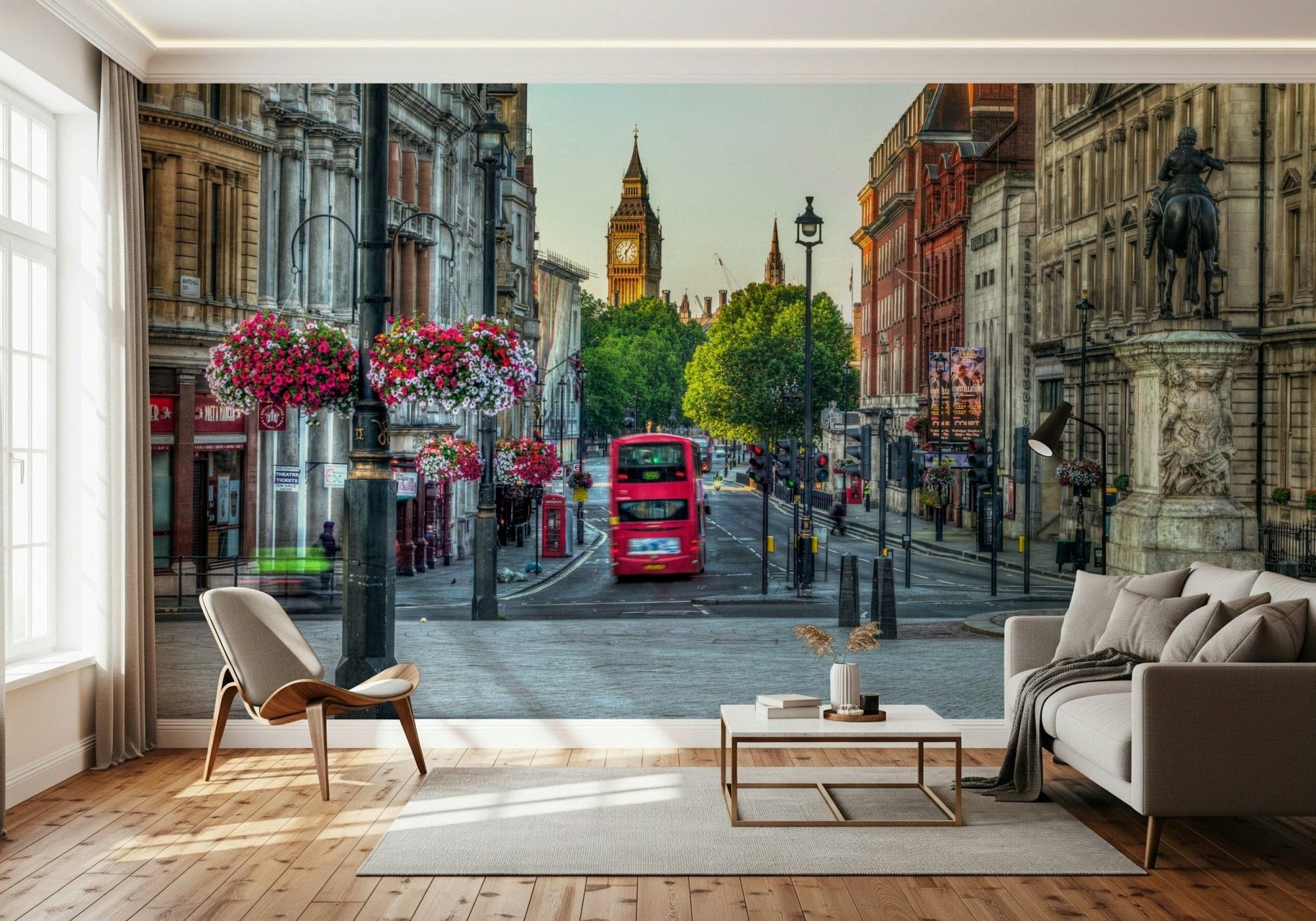 London Calling iconic cityscape backdrop wall art redolent design.