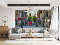 Vibrant London Calling city tableau wall panel tourist magnet.